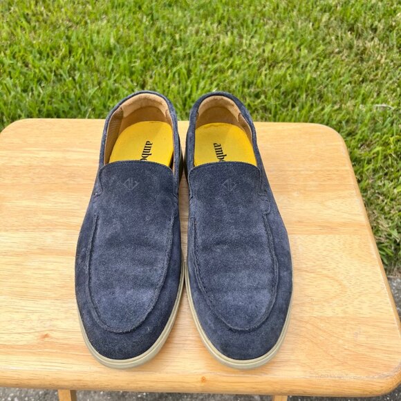 Amberjack The Loafer Suede Leather Comfort Loafers in Cobalt Blue Size 9.5 M - Picture 2 of 8